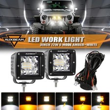 Auxbeam 3 Inch Led Pods Work Light 6 Modes Strobe Flash For Chevy Gmc Dodge