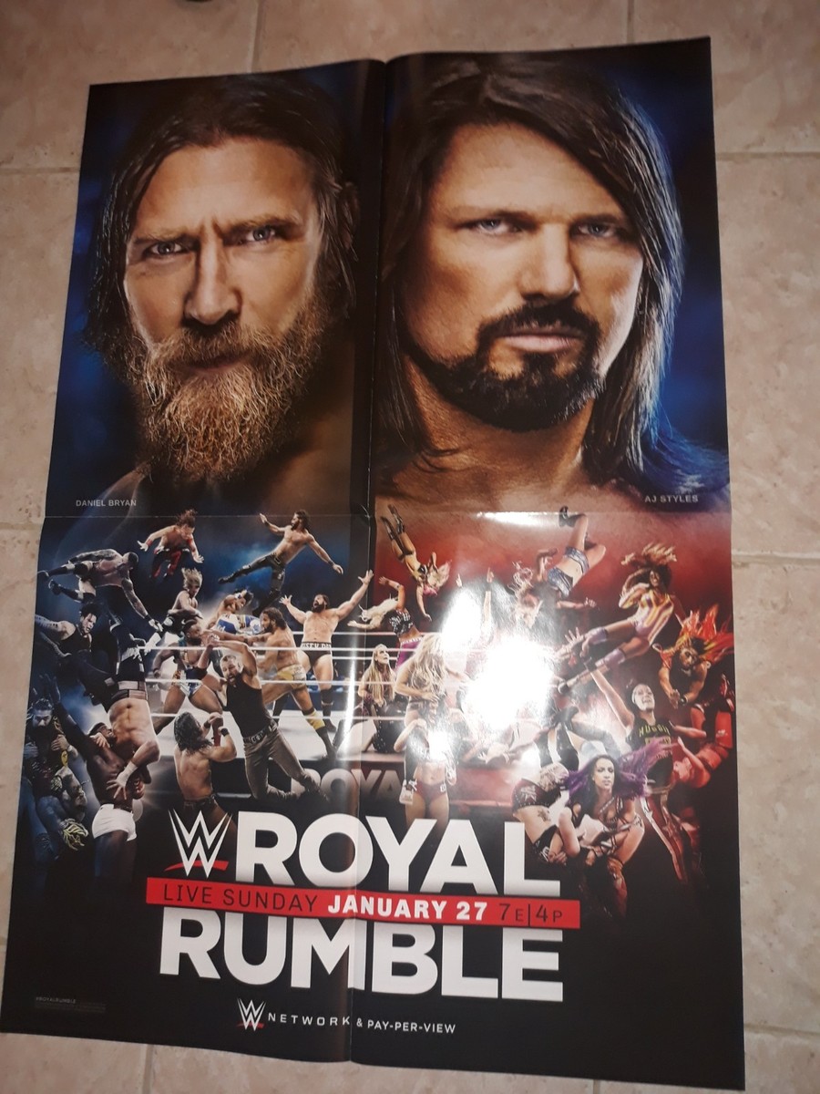 WWE Royal Rumble Poster 2019 Daniel Bryan AJ Styles 27x39 Event Poster #JVS