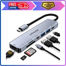 7-in-1 USB C Hub Multiport Adapter 4K HDMI 100W PD USB 3.0 SD TF Card Reader