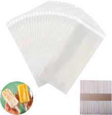 400PCS Popsicle Bags Sealable Ice Pop Bags For Ice Cream Self-adhesive Clear P