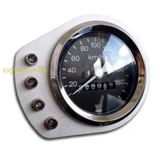 Spies LED Dashboard Motorcycle Old Aluminum Odometer Ø 48mm Universal Custom