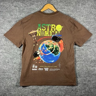 Travis Scott Cactus Jack Fortnite Astronomical T-Shirt Brown Astroworld Rap Tee