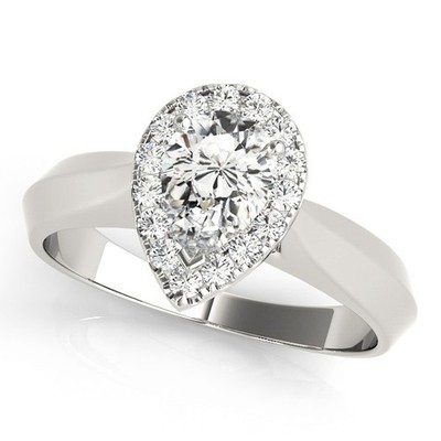 Top Qualität 2 kt DE/VS Lab Grown Birnenform Diamant Halo Verlobungsring Platin