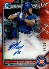 BJ Murray Jr. 2022 Bowman Chrome #CPA-BM Orange Shimmer Refractor 1st Bowman