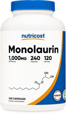 Nutricost Monolaurin 1000 mg (120 Servings, 240 240 Count (Pack of 1) 