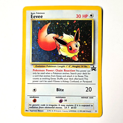  🦊✨ Eevee 11 WOTC Black Star Promo Holo Pokemon TCG 2000 Vintage English HP 🦊✨