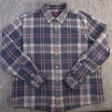 Untuckit Shirt 2XL Blue Plaid Heavyweight Long Sleeve Mclntyre Button Up