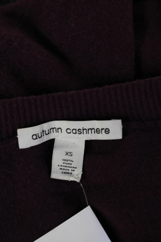 Pullover Otoño Cachemira Mujer Púrpura 100% Cachemira Cuello Redondo Talla XS Foto 4 de 4