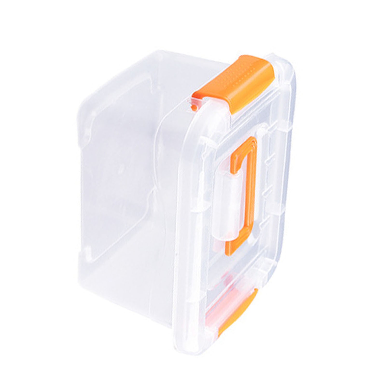 Plastic Storage Bin With Latching Buckles Portable Handle Heavy Duty Clear