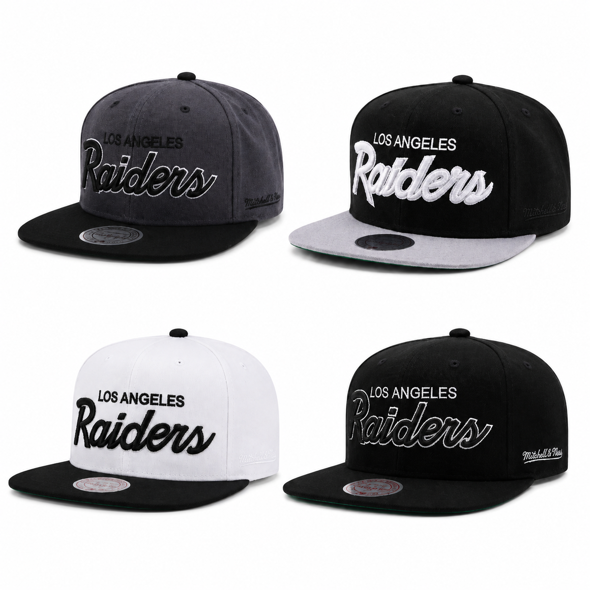 Los Angeles Raiders Vintage Script Snapback Hat – NFL Mitchell