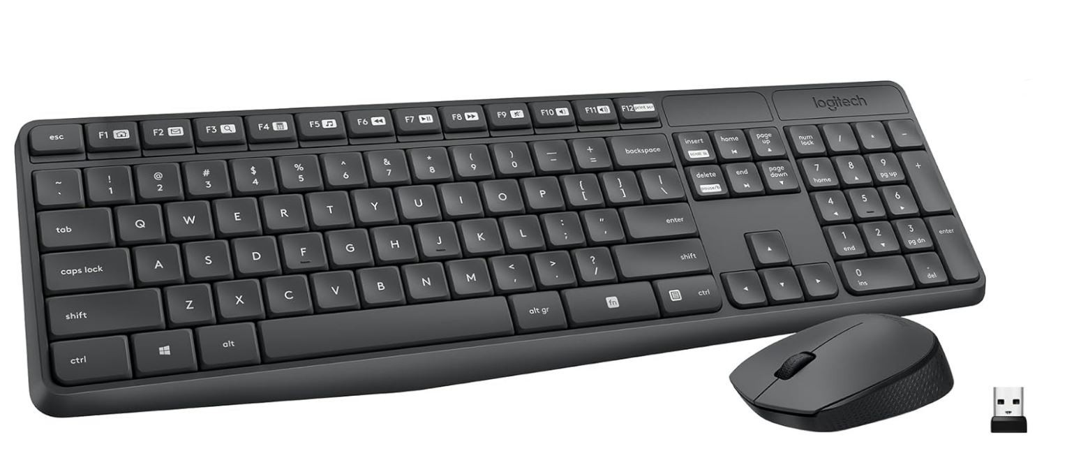 Logitech MK235 Wireless Keyboard and Mouse Combo for Windows, 2.4 GHz Wireless