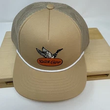 Duck Camp Scripture Retro Snapback Trucker Hat Flat Brim NWT