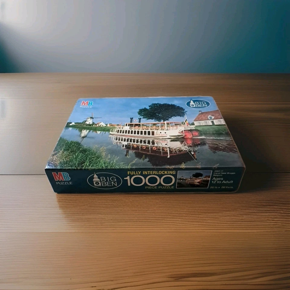 Rompecabezas Big Ben nuevo en caja MB con una imagen de un vapor de paletas llamado... Foto 2 de 4