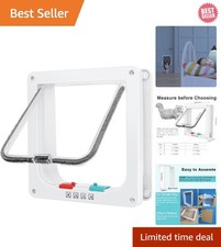 Medium Size Pet Door with Durable Design: 4-Way Locked Cat Flap for Easy Access
