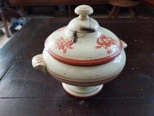 BOUILLON BOL ANCIEN EN FAIENCE TRES JOLI XIXeS ANCIENNE REPARATION JOLI DECOR 