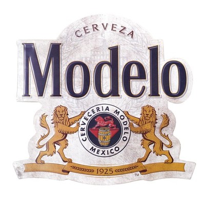 Modelo Cerveza Embossed Metal Wall Sign   Licensed Vintage-Style Bar Decor,