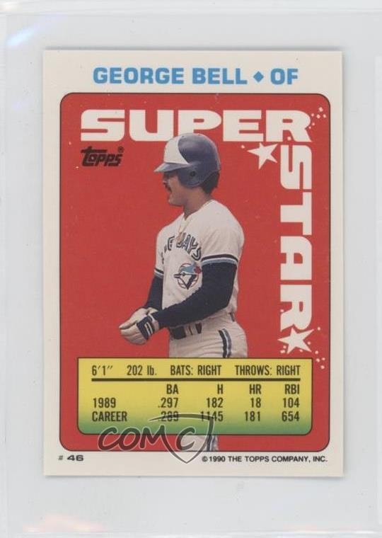 1990 Super Star Sticker Back Cards George Bell Cal Ripken Jr ( 160) #46 HOF 0au4