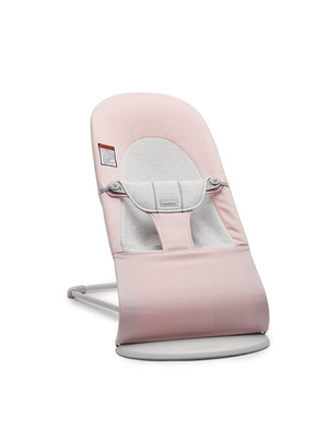 Babybjörn Bouncer Balance Soft, Woven/Jersey, Light Pink/Grey | 2-In-1 Adjustabl