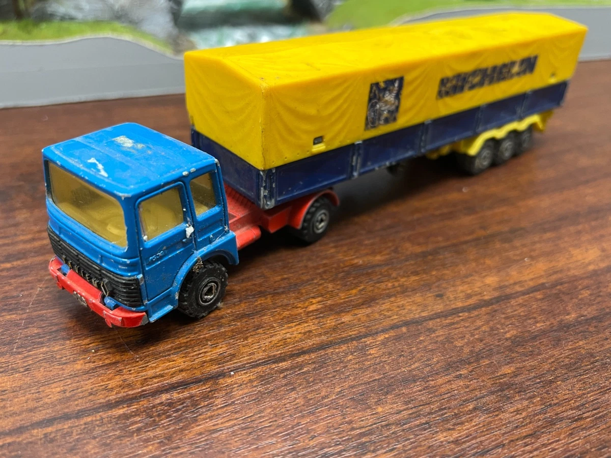 Lot De 6 Camions Majorette Saviem Dunlop - 1:100, Métal, Made In France, Vintage