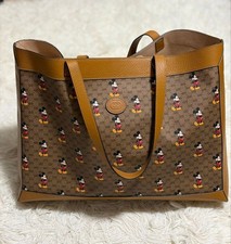 GUCCI Disney Mickey GG Supreme Tote Bag Brown Used From Japan