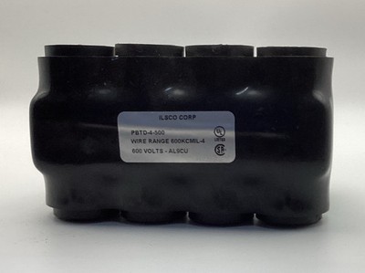 ILSCO PBTD-4-500 500 Insulated Multi-Tap Connector, 4-Port, Black by Ilsco