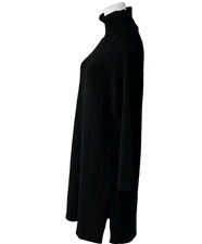 Emerson Fry Sweater Dress Womens Small Black Ribbed Knit Turtleneck Stretch