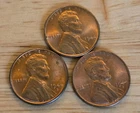 1944-P 1944-D 1944-S LINCOLN WHEAT PENNY CENT LOT - CHOICE/GEM BU RED UNC