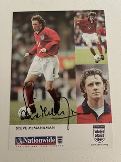 STEVE MC MANAMAN seltene Autogrammkarte TEAM ENGLAND