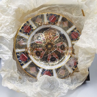 Old Royal Crown Derby Imari Plate  #1128 XLIV 1981 in Edwards Box