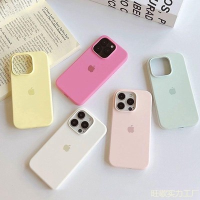 Liquid Silikon Hülle For iPhone 16 15 14 13 12 Pro Max 16+Plus Logo Case Taschen