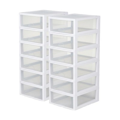 Sterilite 16 Quart Clear Plastic Stacking Storage Drawer Container Box, 12 Pack