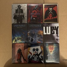Steelbook Blu-ray Lot Of 9 John Wick, V For Vendetta, Underworld, Lucy, Salt