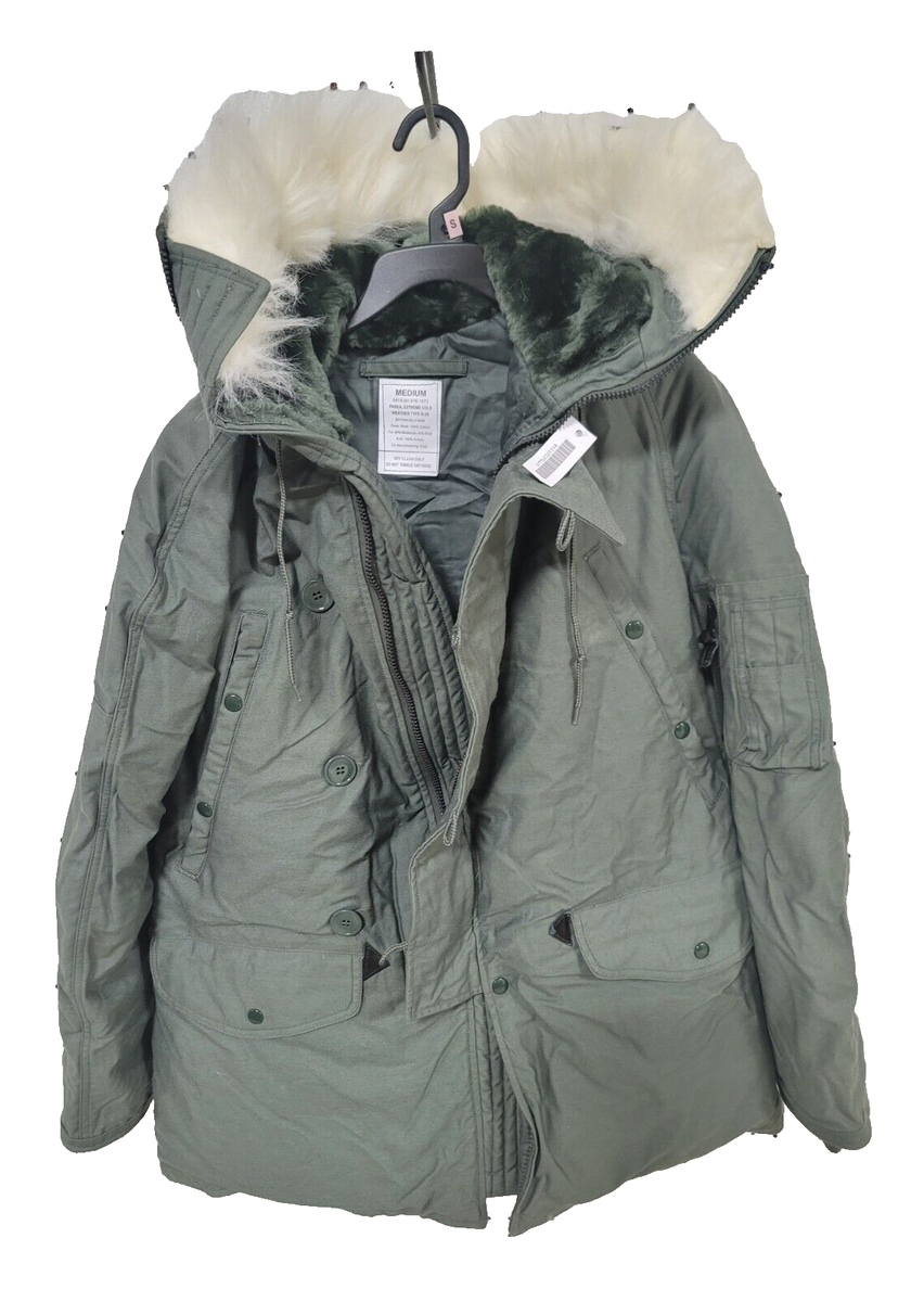 Extreme Cold Weather Parka N-3B Medium M Hood Winter Coat Military