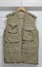 Woolrich Vest Men's Medium Khaki Hunting Fishing Outdoor 100 Cotton Pockets