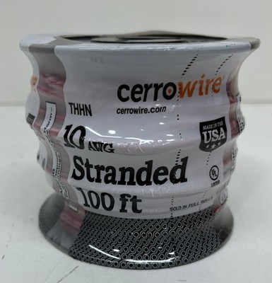 Cerrowire 100 ft. 10 Gauge Red Stranded Copper THHN Wire 112-3873C