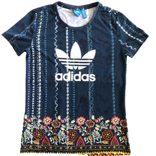 ADIDAS WOMEN'S FLOWER DESIGN T-SHIRT SZ SMALL SLIM FIT