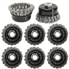 8 Pack 3 Inch Stainless Steel Wire Wheel Cup Brush for Angle 3 inches, Silver