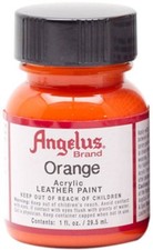 Angelus Acrylic Leather Paint Water Resistant Orange- 1 Fl.OZ