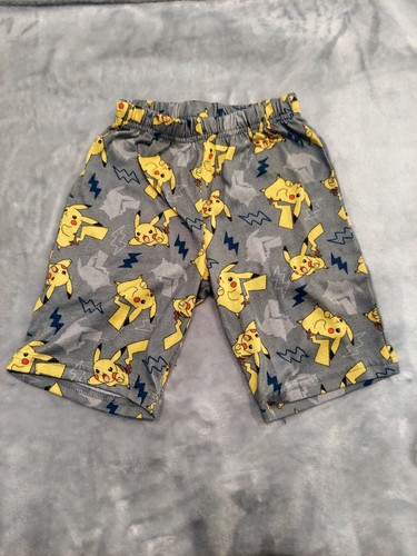 Pikachu Boys Toddler Size 4/5 Fleece Pants Gray Yellow All Over Print Pokemon