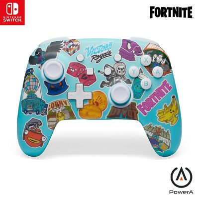 PowerA Enhanced Wireless Controller for Nintendo Switch - Fortnite Sticker Mania