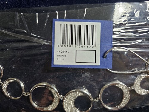 Swarovski Crystal Ragtime Necklace Rhodium Plated Chain Pave New in Box (Stains) - Picture 3 of 7