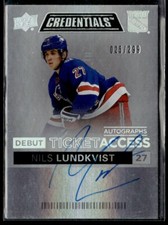 2020-21 UD Credentials Debut Ticket Access Auto Nils Lundkvist Rookie Auto