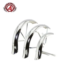 ALTALINE Chrome 16" Flared Adjustable Trike Conversion Kit Fender Hollow-Hub Set