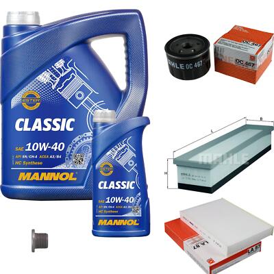 MAHLE Inspektionspaket 6 L MANNOL Classic 10W-40 für Nissan Kubistar Kasten 1.5