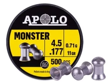 APOLO 500 Count MONSTER Cylindrical Heavy Point 4.5mm .177 Caliber Air Pellets