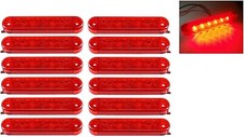 12x 12-24v 6 Led Red Side Tail Marker Lights Lamps Position Truck Trailer Lorry