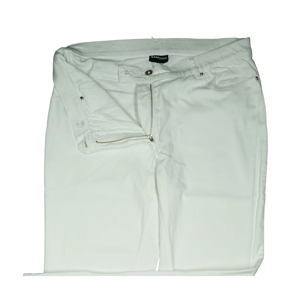 Samoon 46 Jeans Hose weiß Damen stretch straight Leg Praxis high Rise W34 L32 XL - Bild 3 von 4