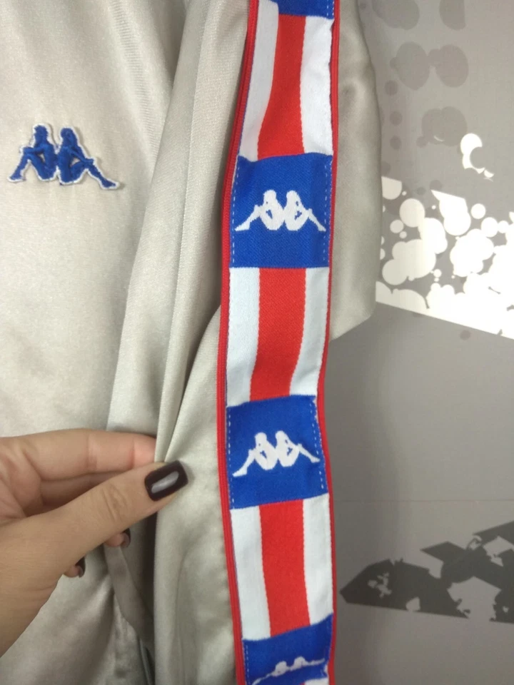 Chaqueta de Colección USA Atletismo Team Kappa Años 90 Con Rayas Gris Hombres S ig93 Foto 4 de 4
