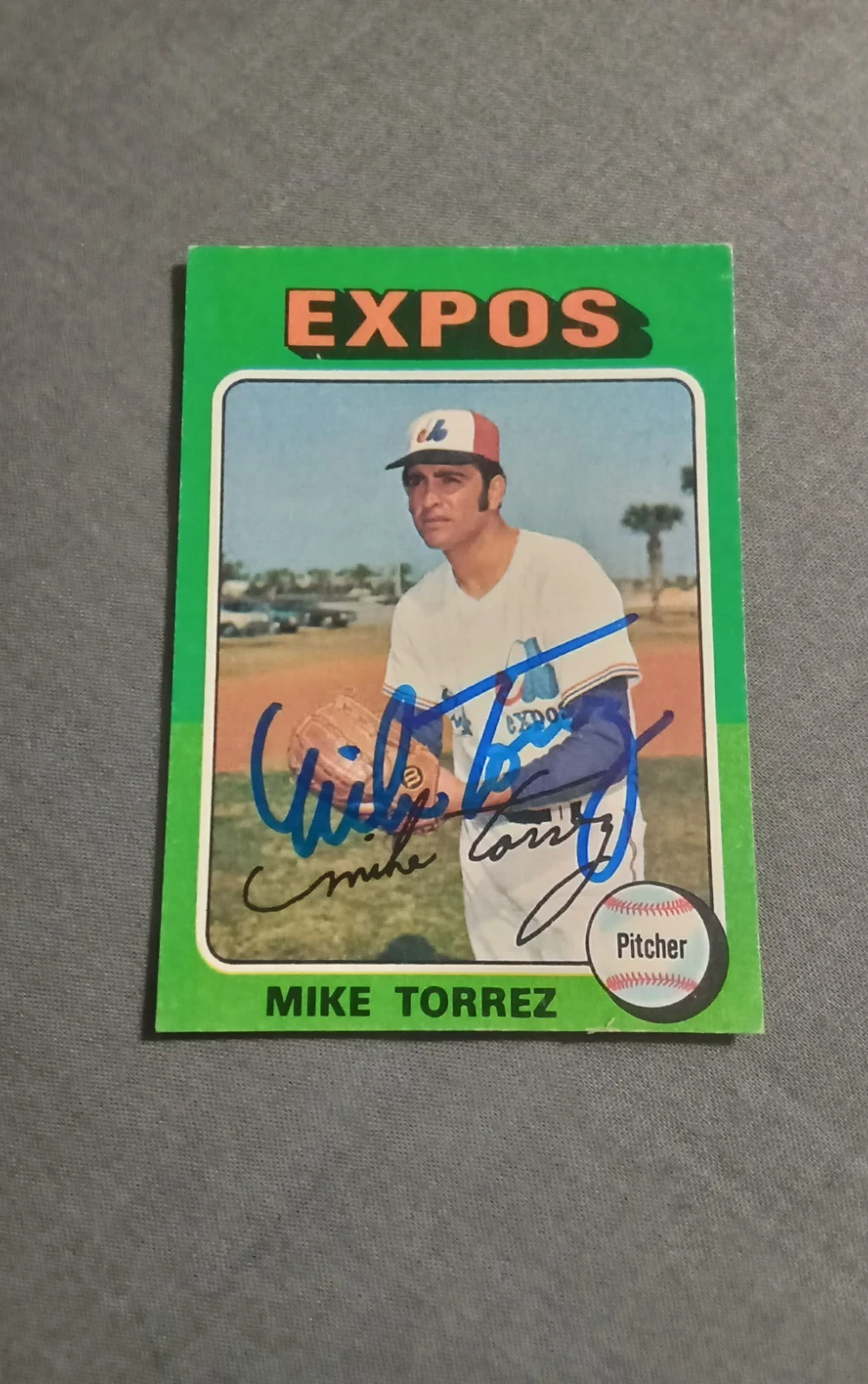 MIKE TORREZ 1975 Topps # 254 autographed signed baseball card EXPOS 75 AUTO