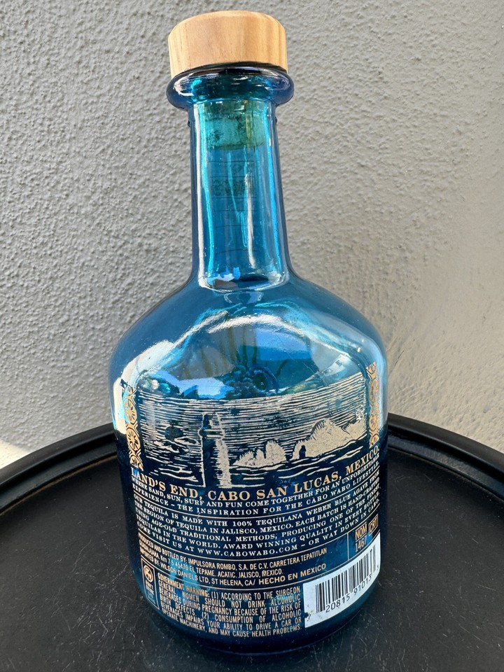 Cabo Wabo Tequila Empty Blue Glass Bottle Sammy Hagar Vintage Discontinued eBay